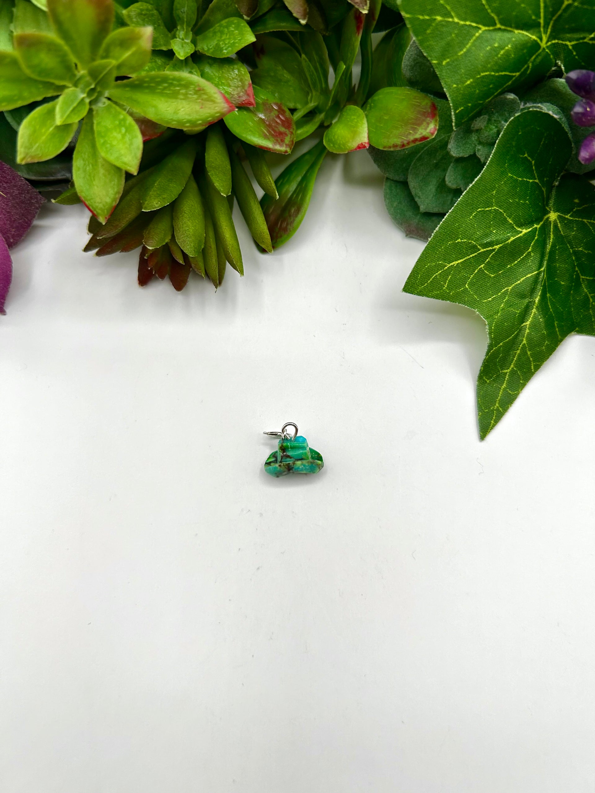 Navajo Made Mohave Turquoise & Sterling Silver Charms