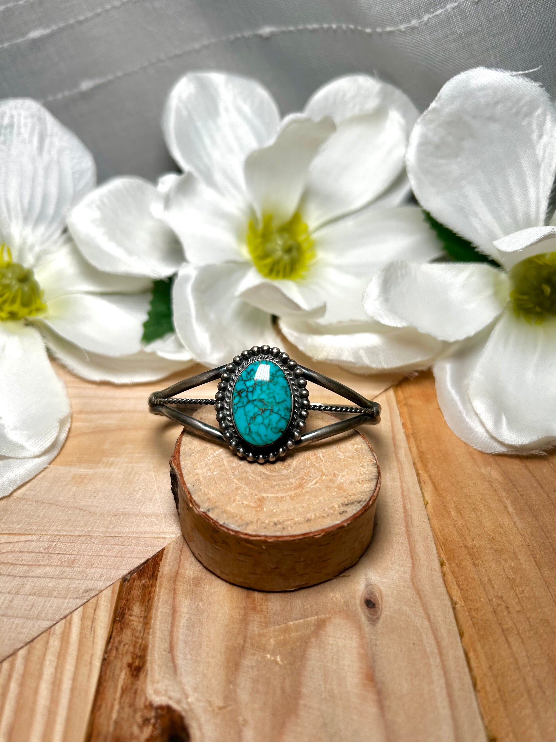 Dave Skeets Kingman Turquoise & Sterling Silver Cuff Bracelet