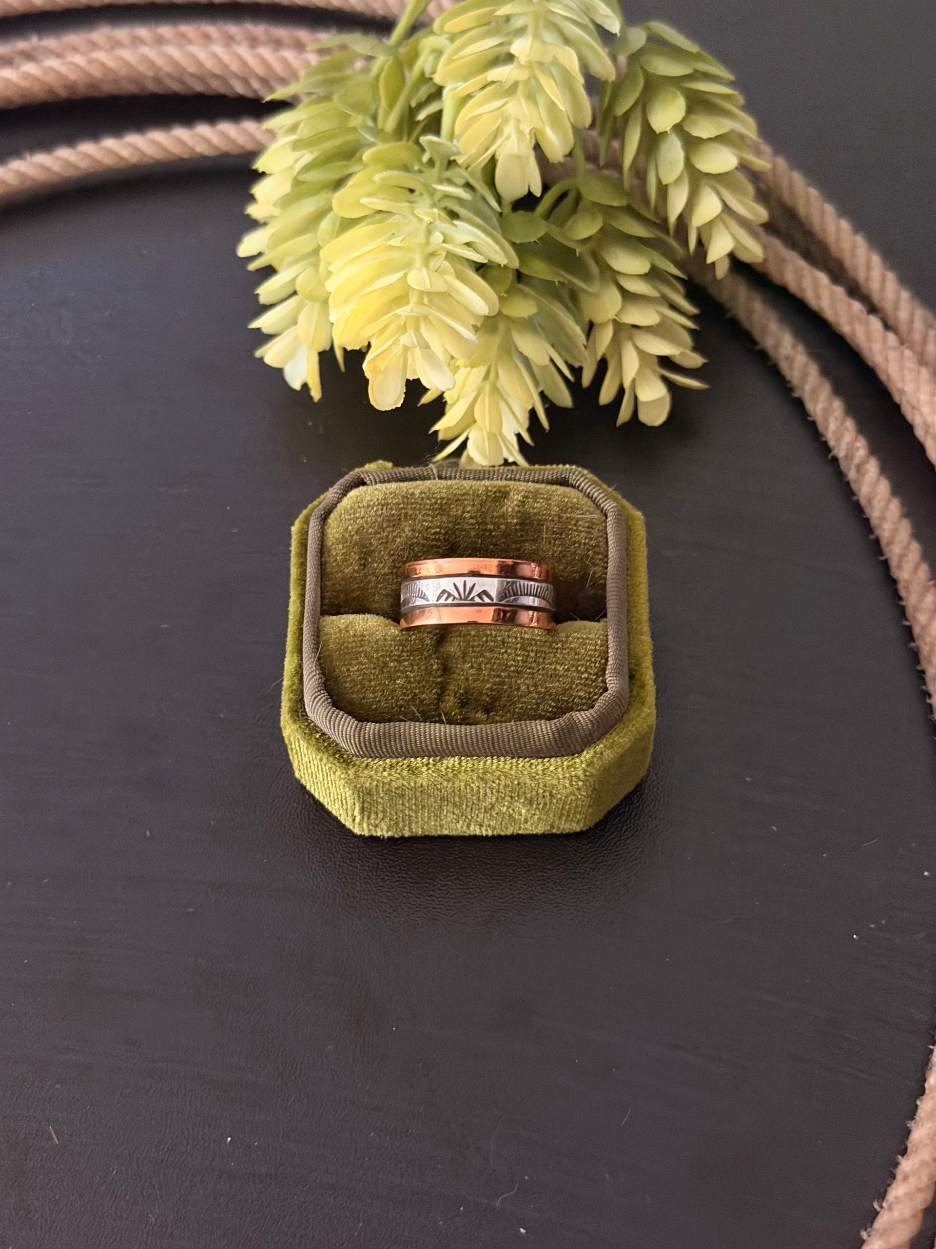 Wylie Salatero Copper & Sterling Silver Ring Size 7.5