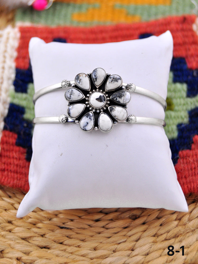 Southwest Made White Buffalo & Sterling Silver Cuff Bracelet