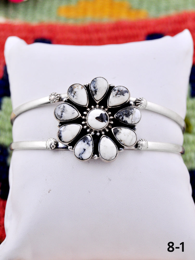 Southwest Made White Buffalo & Sterling Silver Cuff Bracelet