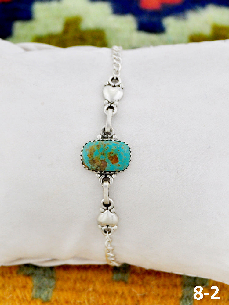 Southwest Made Cripple Creek Turquoise & Sterling Silver Bracelet