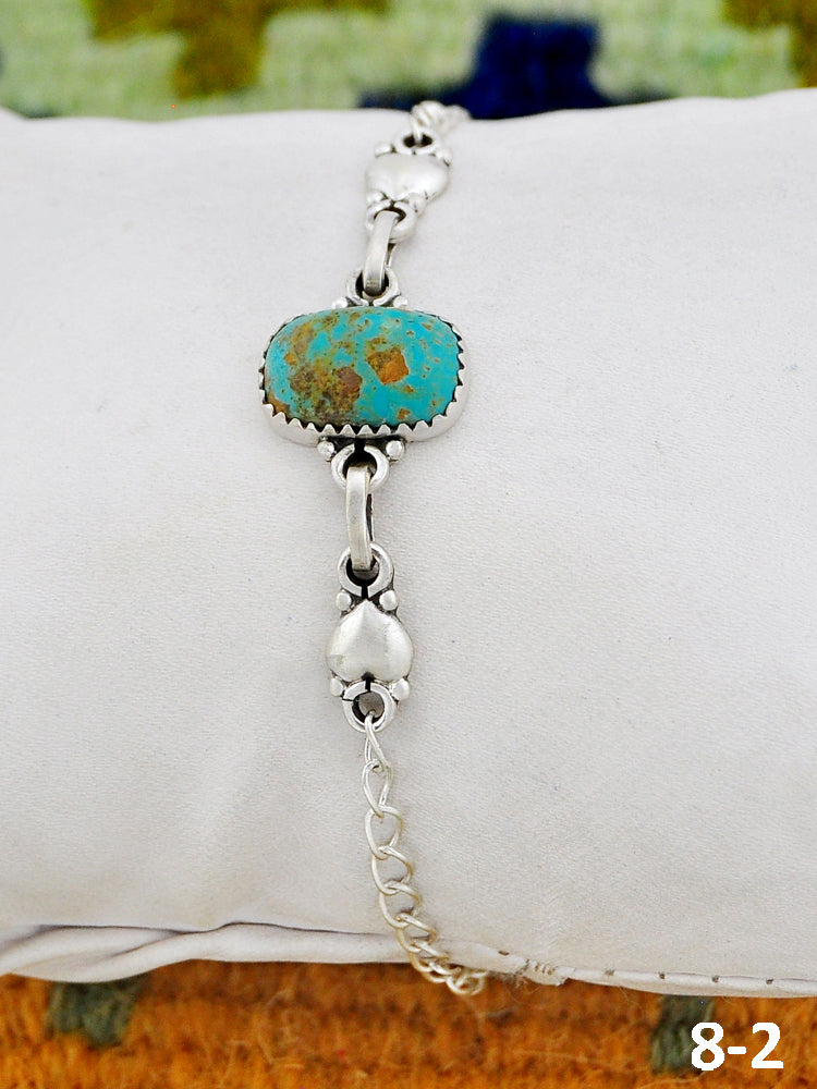 Southwest Made Cripple Creek Turquoise & Sterling Silver Bracelet