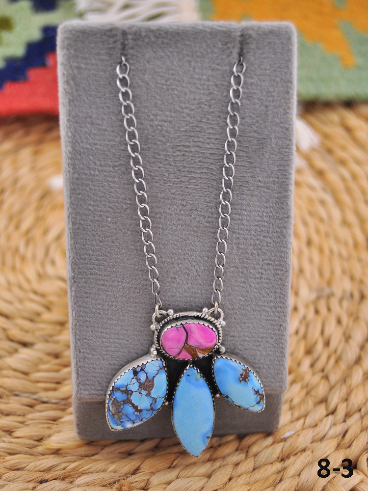 Southwest Handmade Multi Stone & Sterling Silver Necklace