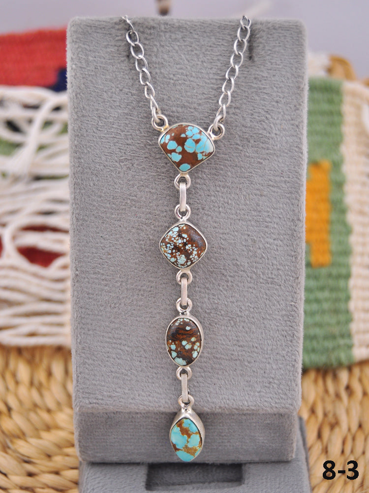 Southwest Made #8 Turquoise & Sterling Silver Necklace