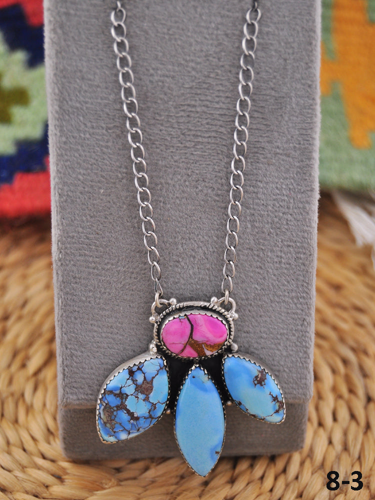 Southwest Handmade Multi Stone & Sterling Silver Necklace