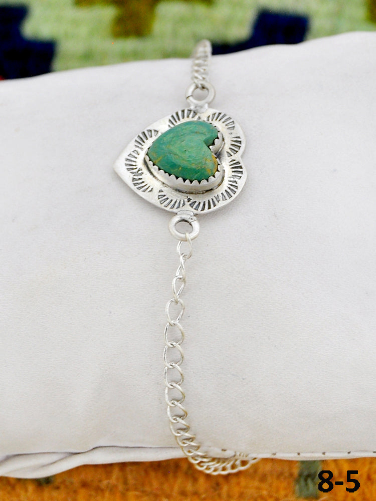 Southwest Made Cripple Creek Turquoise & Sterling Silver Bracelet