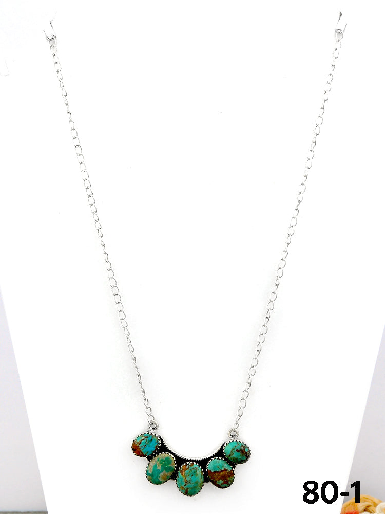 Southwest Made #8 Turquoise & Sterling Silver Necklace