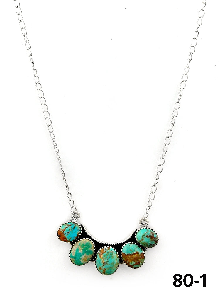 Southwest Made #8 Turquoise & Sterling Silver Necklace