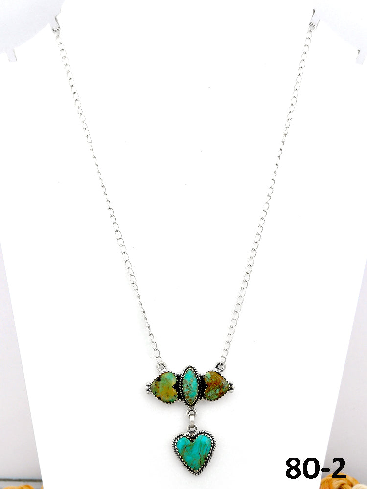 Southwest Made #8 Turquoise & Sterling Silver Necklace