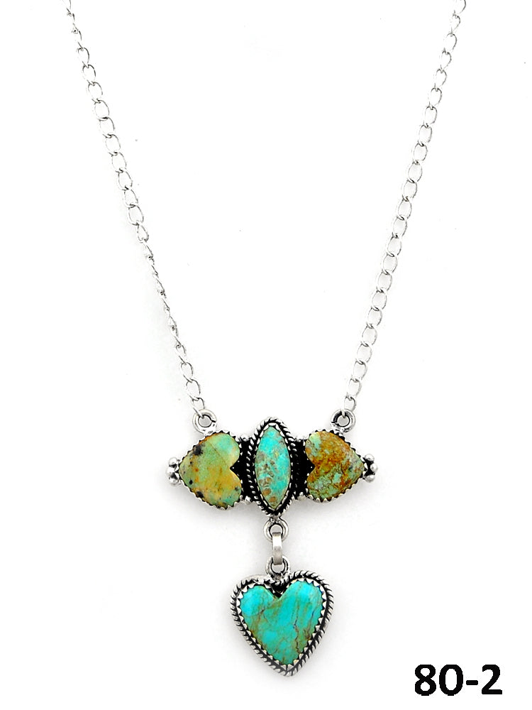 Southwest Made #8 Turquoise & Sterling Silver Necklace