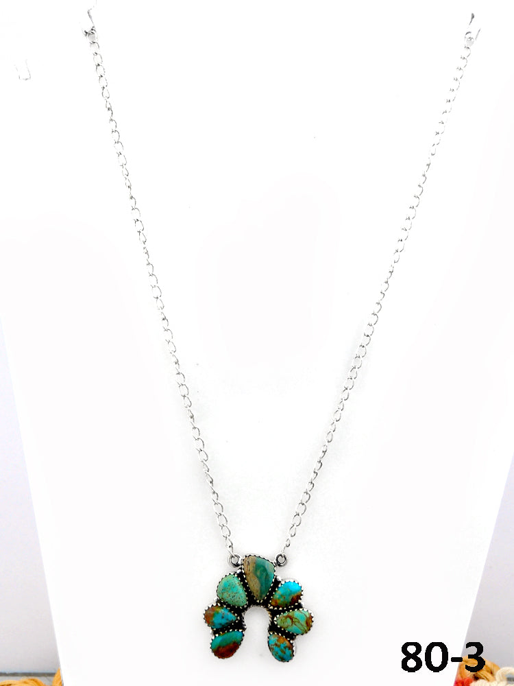 Southwest Made #8 Turquoise & Sterling Silver Necklace