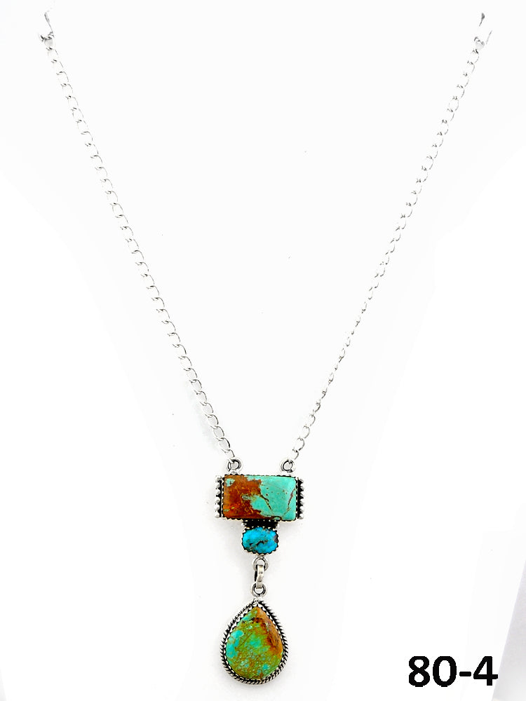 Southwest Made #8 Turquoise & Sterling Silver Necklace