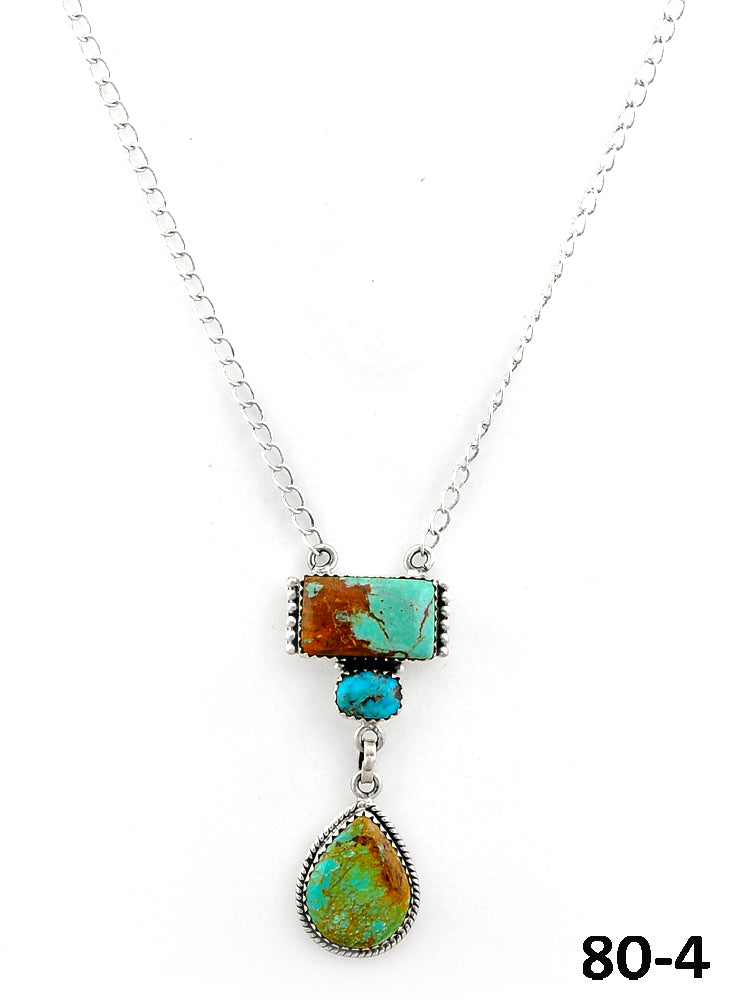 Southwest Made #8 Turquoise & Sterling Silver Necklace