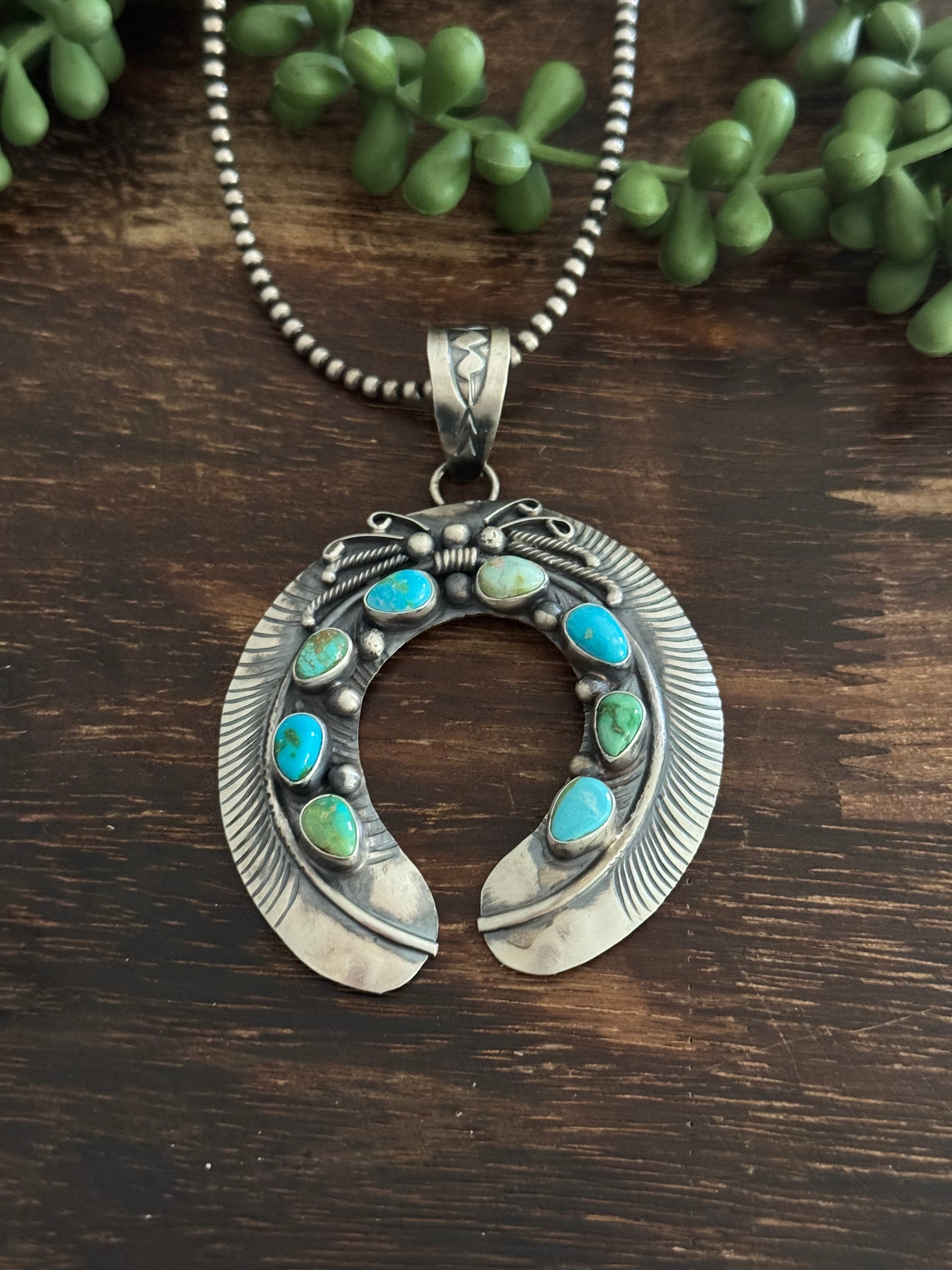 Kobe Martine Sonoran Mountain Turquoise & Sterling Silver Naja Pendant