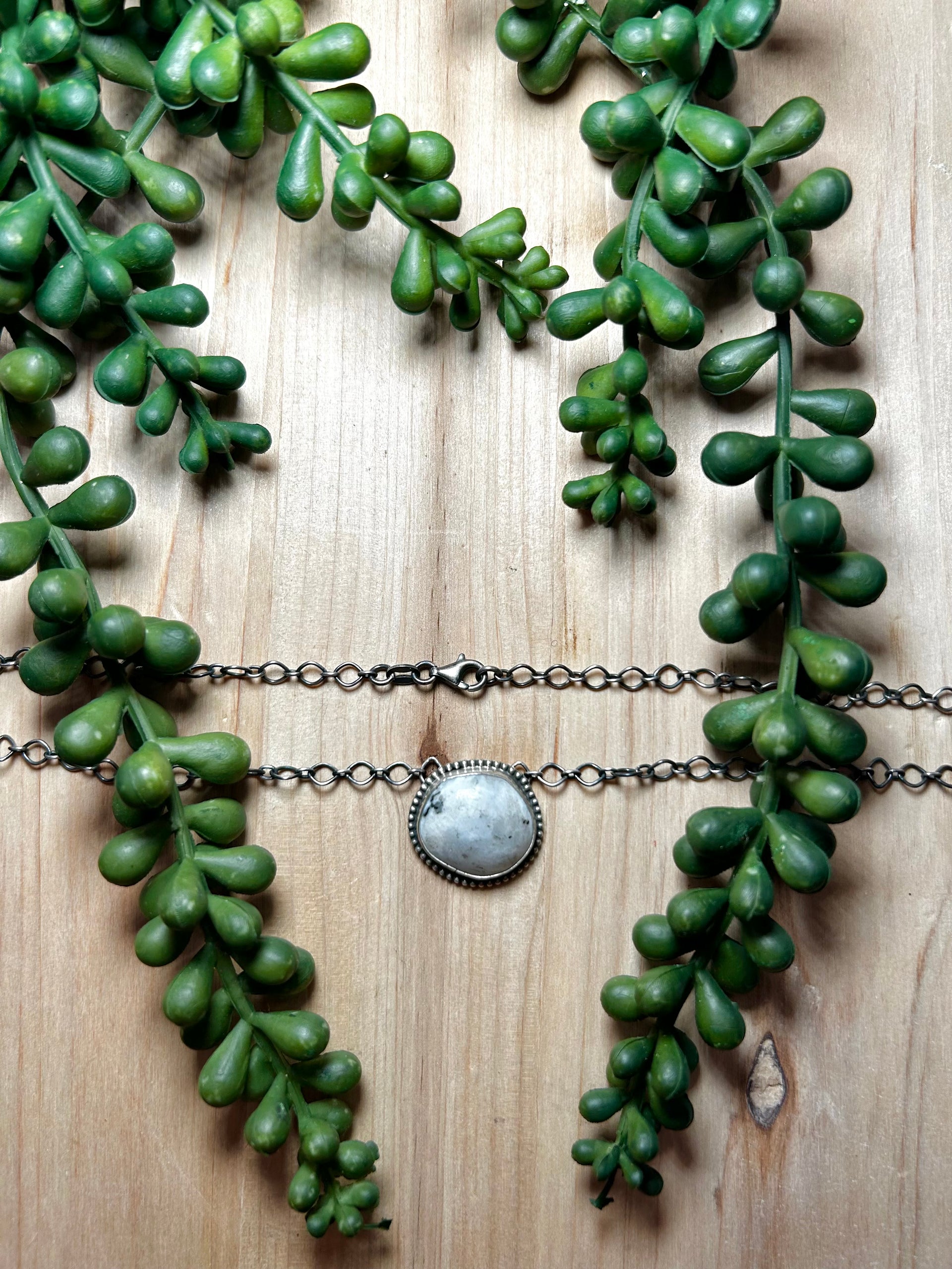 Navajo Made White Buffalo & Sterling Silver Necklace