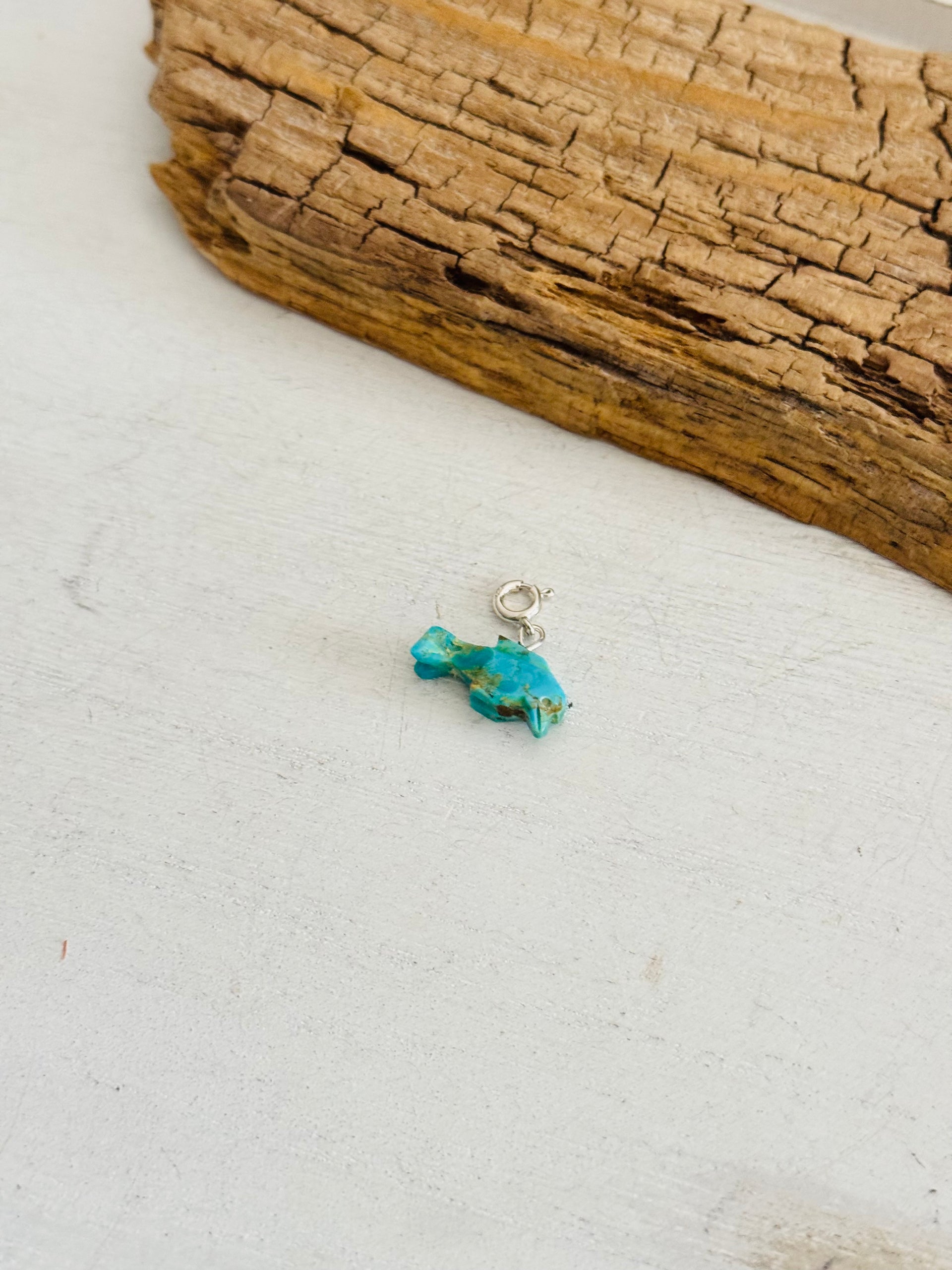 Navajo Made Mohave Turquoise & Sterling Silver Bird Charms