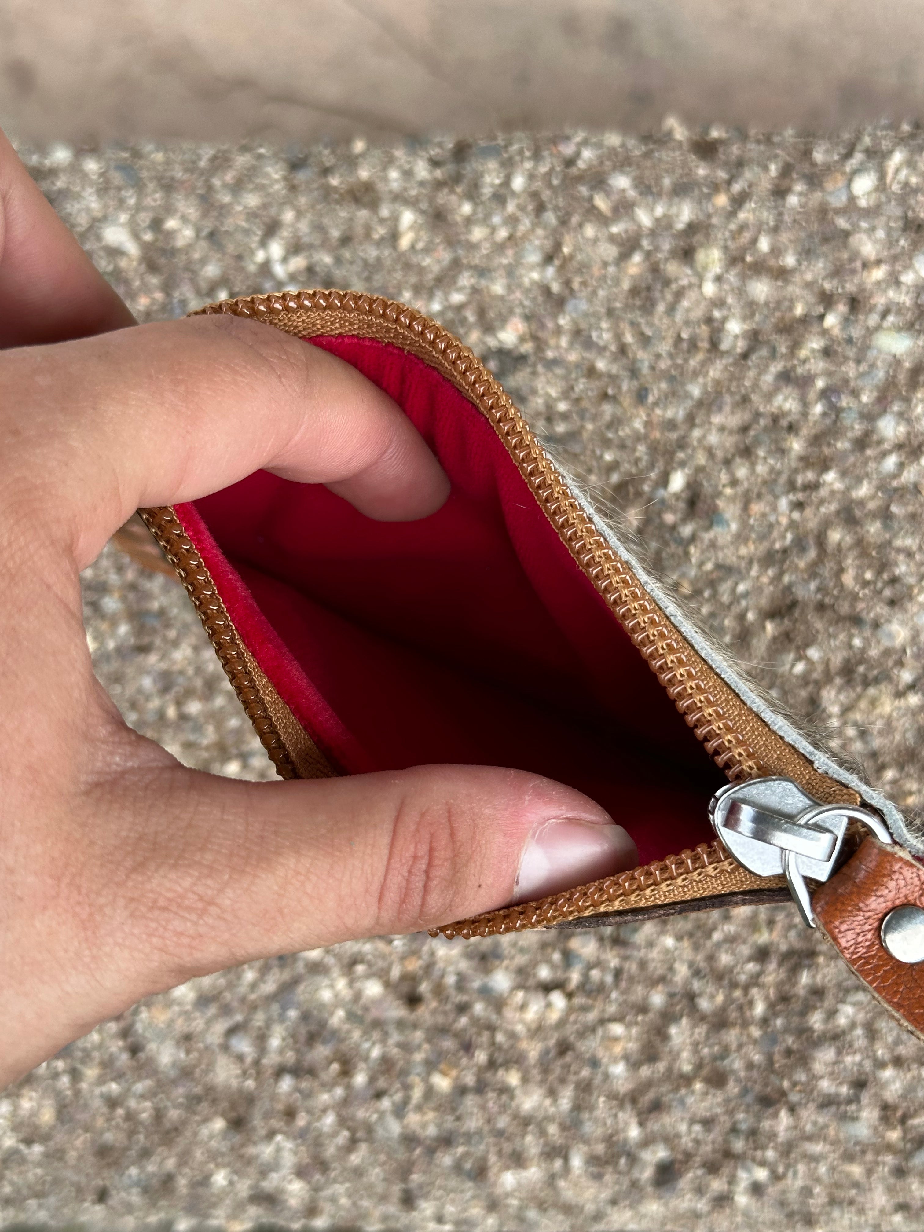 Genuine Tooled Leather Cowhide Coin Bag