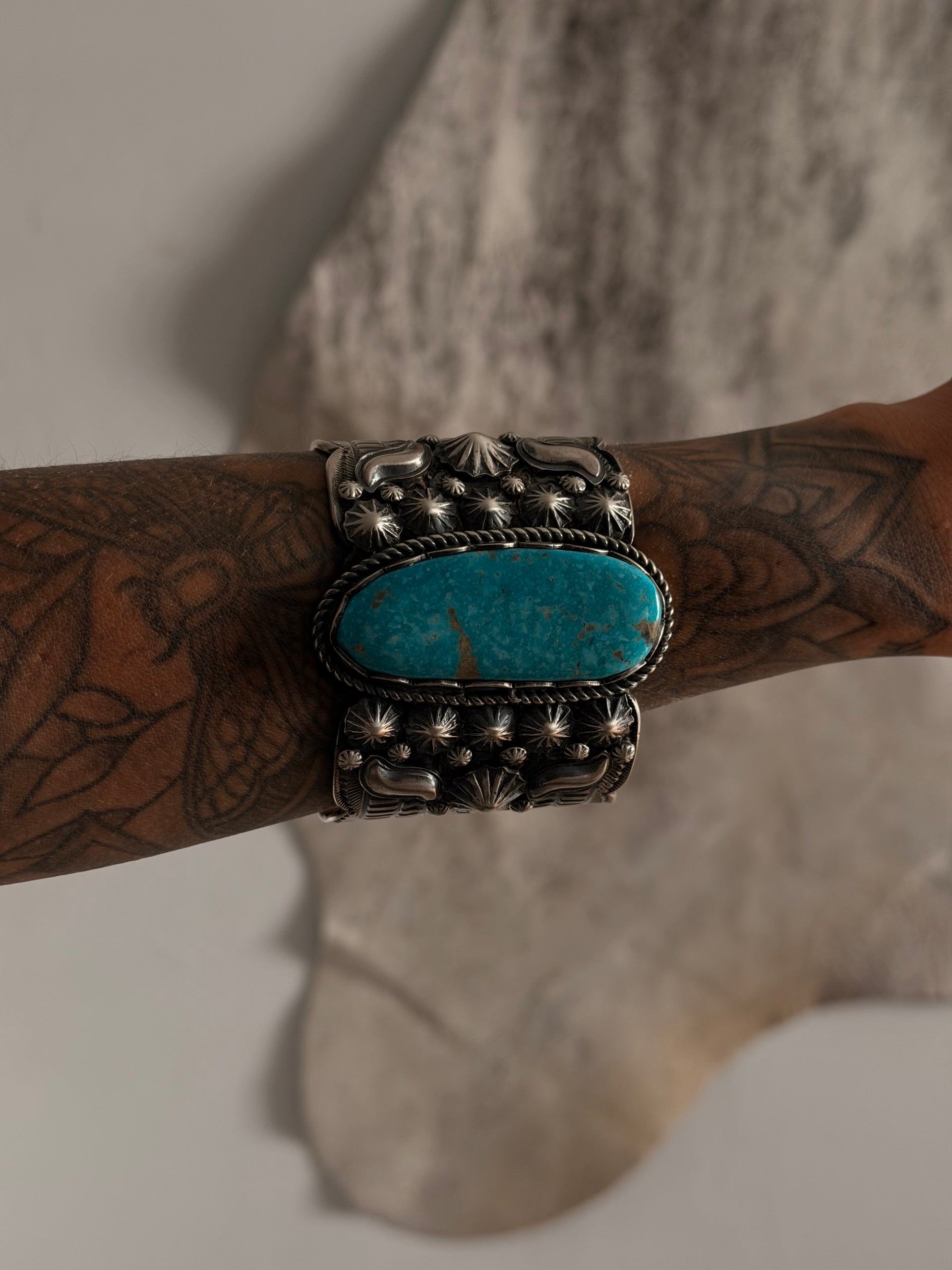 Tillie Jon Kingman Turquoise & Sterling Silver Cuff Bracelet