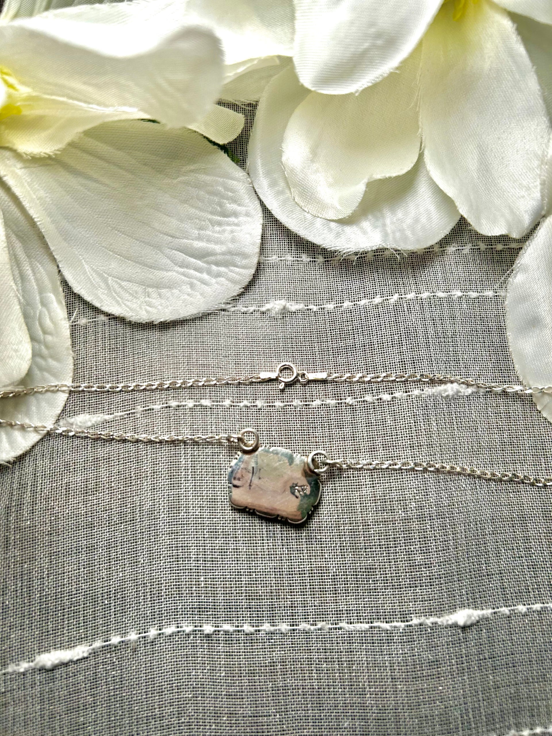 Navajo Made Multi Stone & Sterling Silver Necklace