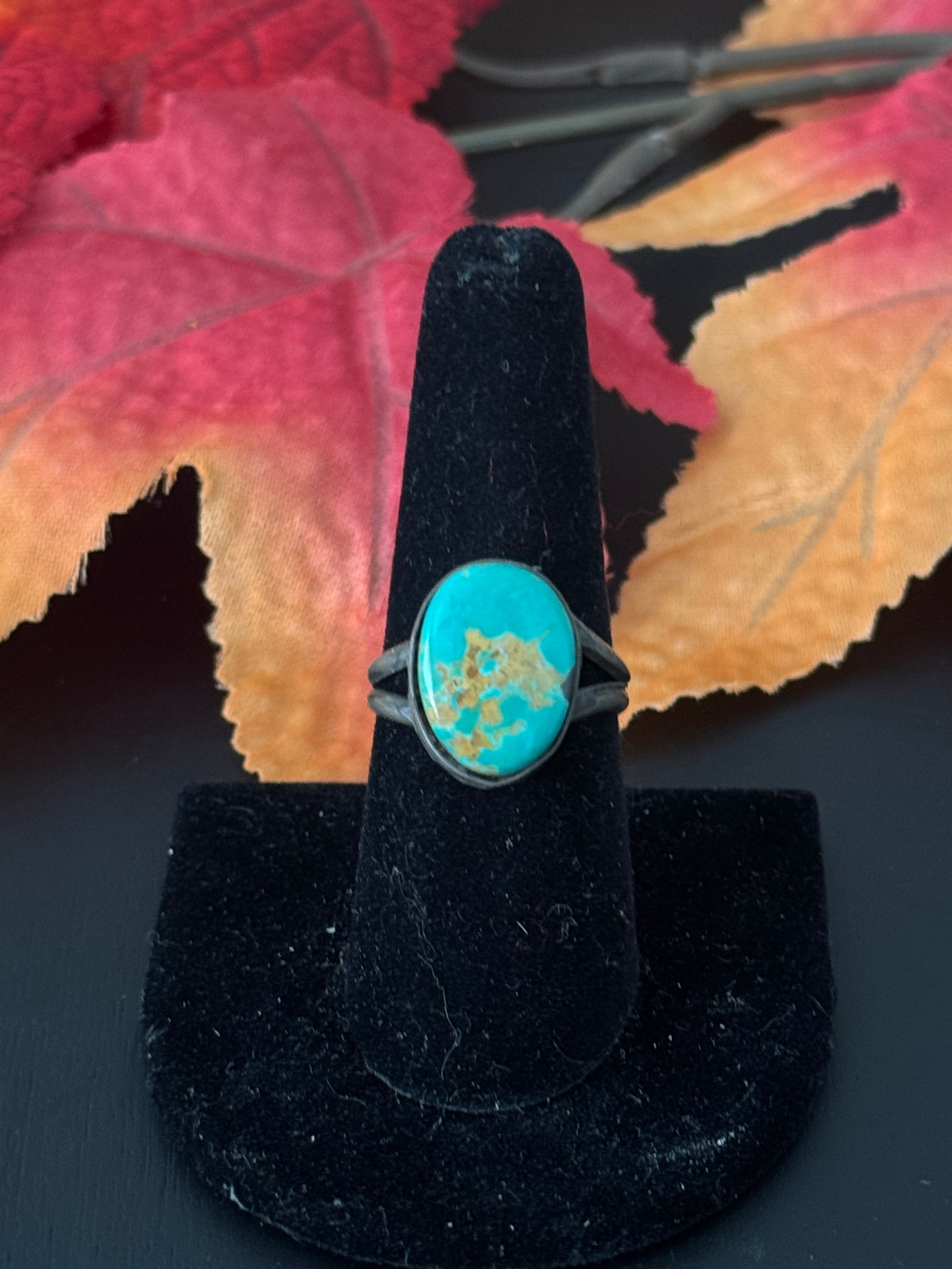 Navajo Made Royston Turquoise & Sterling Silver Ring