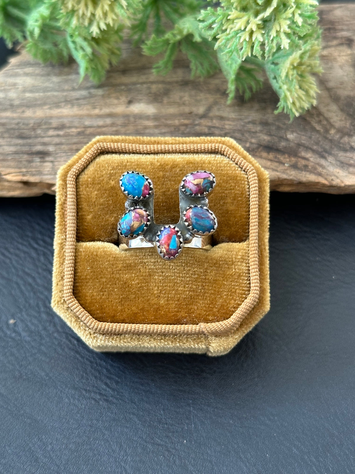 Naja Rind TTD “LUCKY” Mohave Turquoise & Sterling Silver Naja Ring
