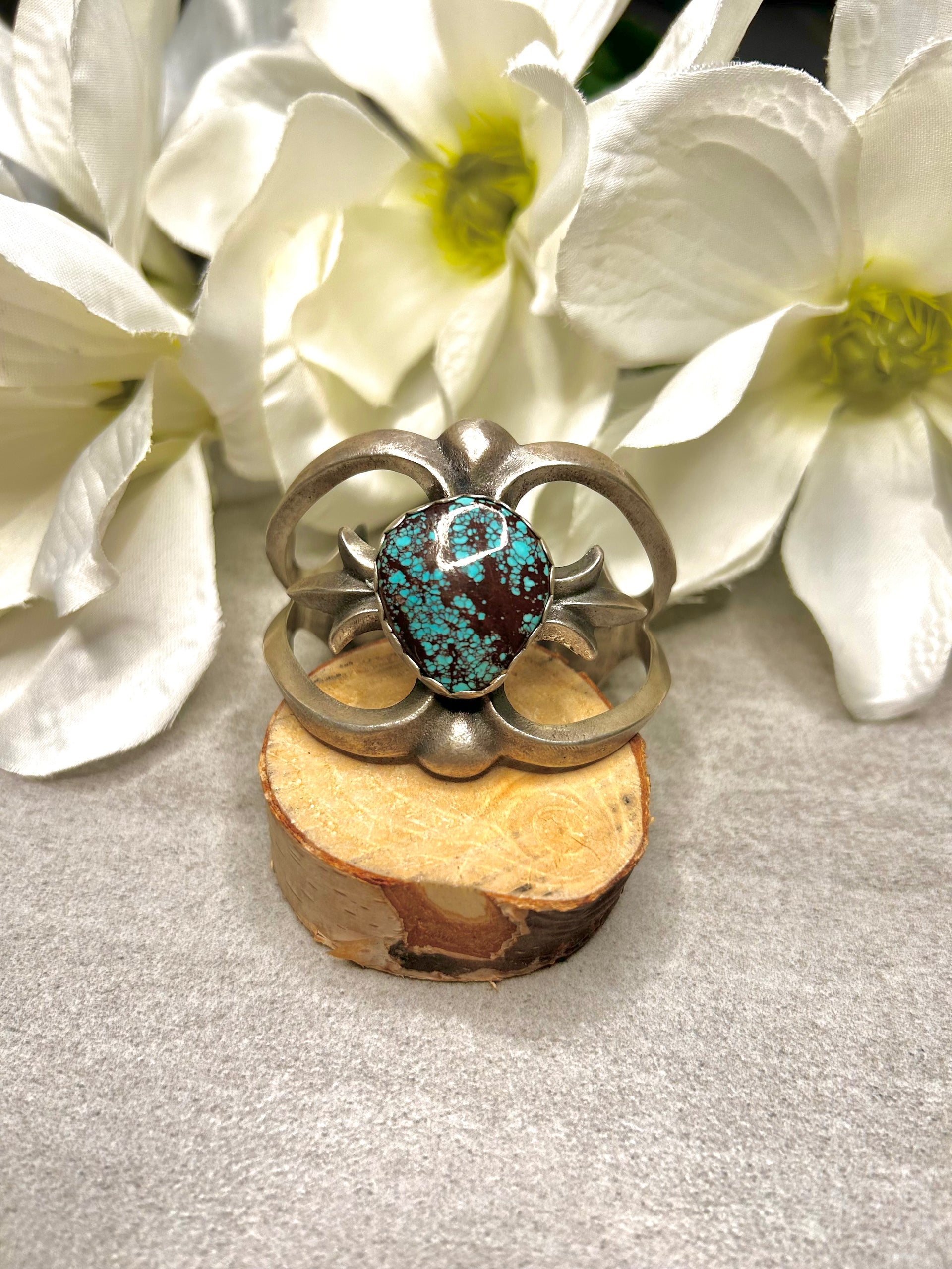 Rose A. Chee Spider Web Turquoise & Sterling Silver Cuff Bracelet