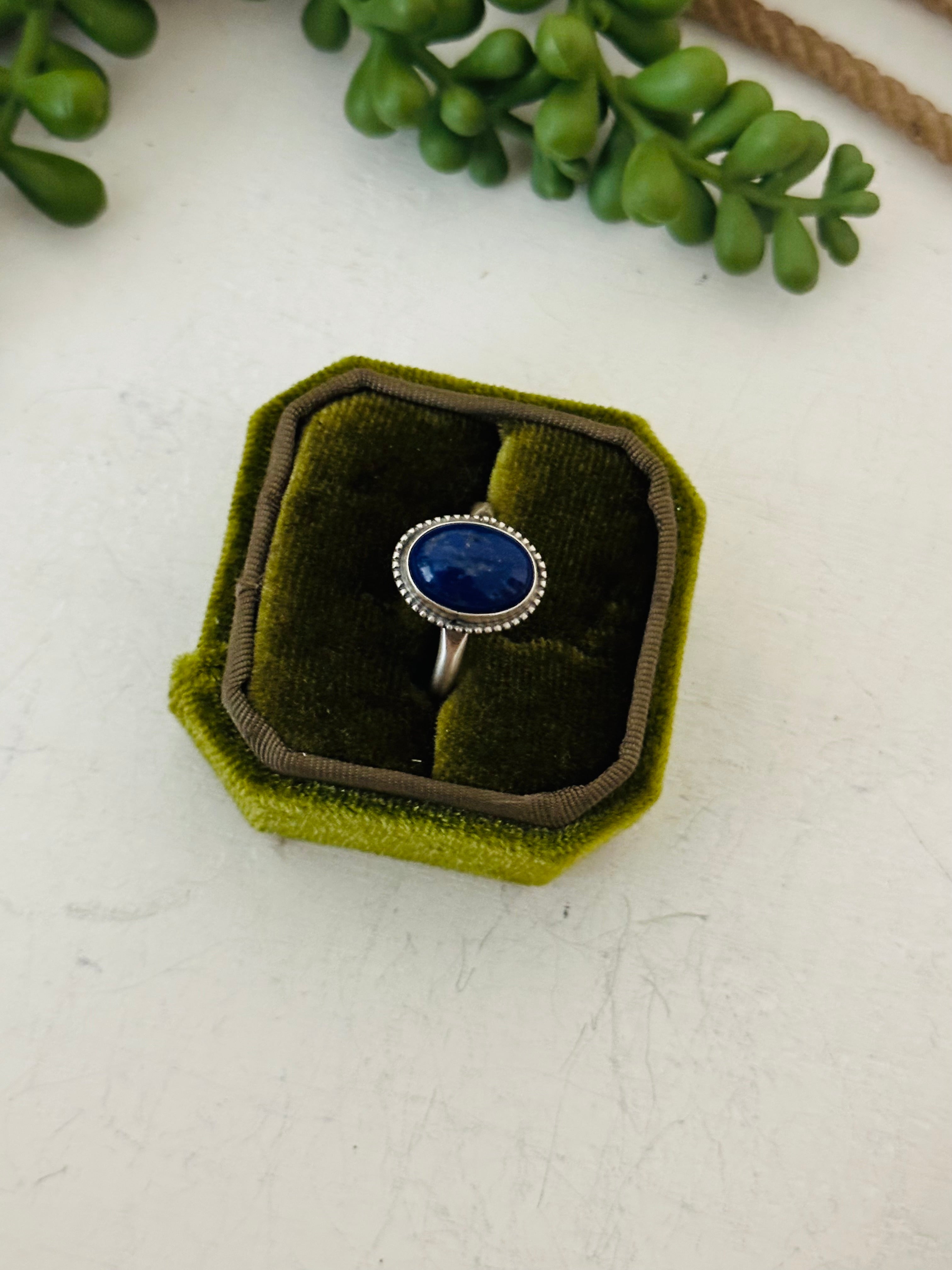 Navajo Made Lapis & Sterling Silver Ring