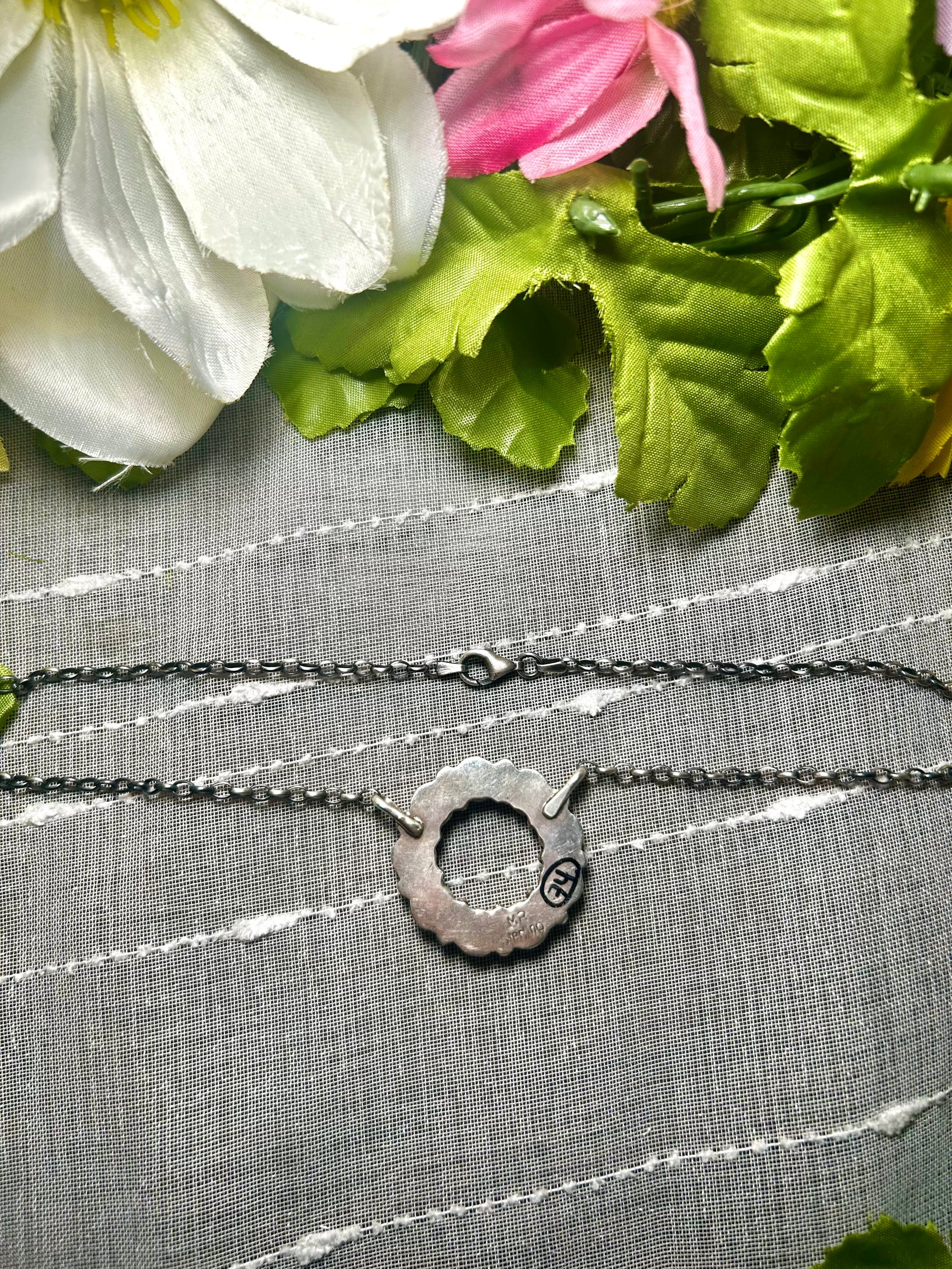 Navajo Made Multi Stone & Sterling Silver Necklace