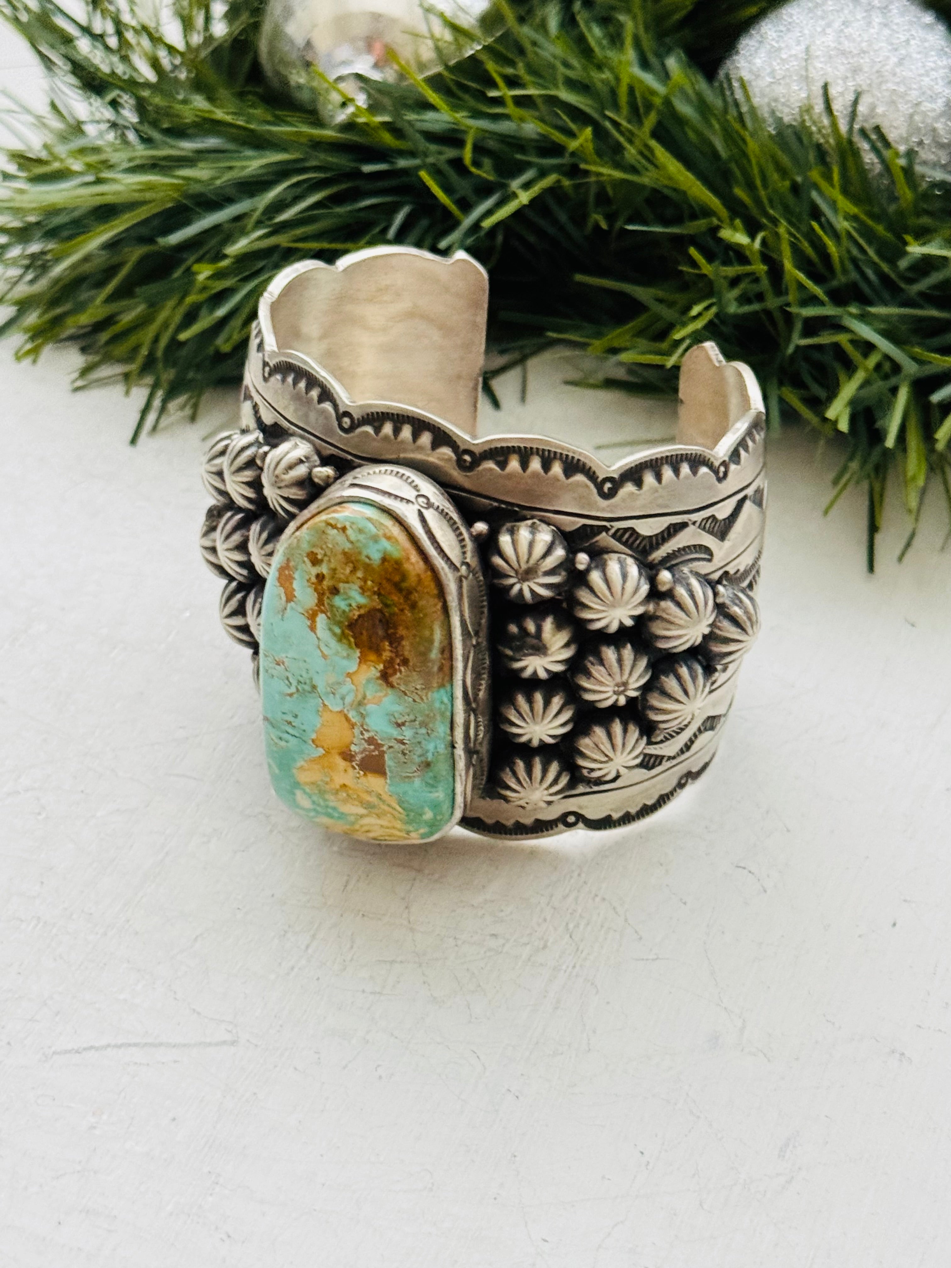 LeRoy James Natural Royston Turquoise & Sterling Silver Cuff Bracelet