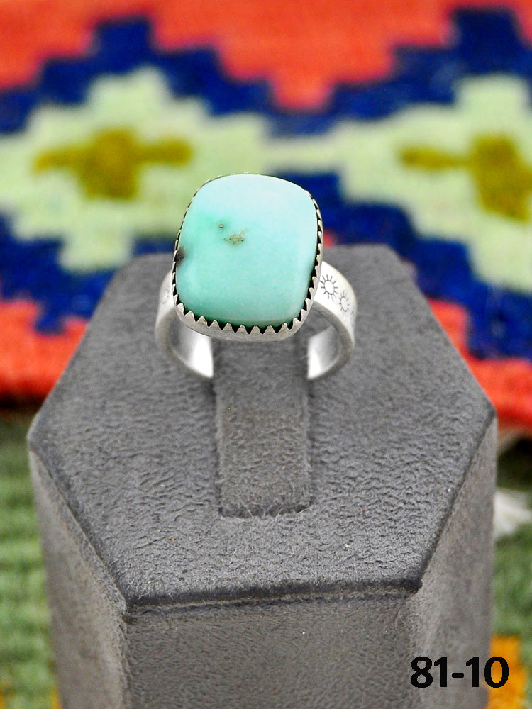 Southwest Handmade Paloma Turquoise & Sterling Silver Adjustable Ring