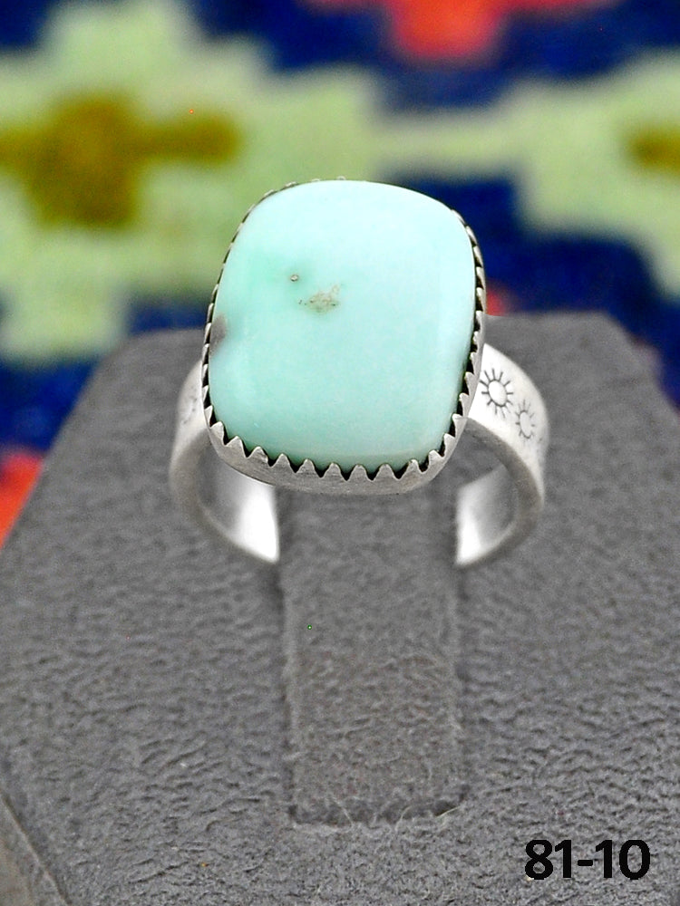 Southwest Handmade Paloma Turquoise & Sterling Silver Adjustable Ring