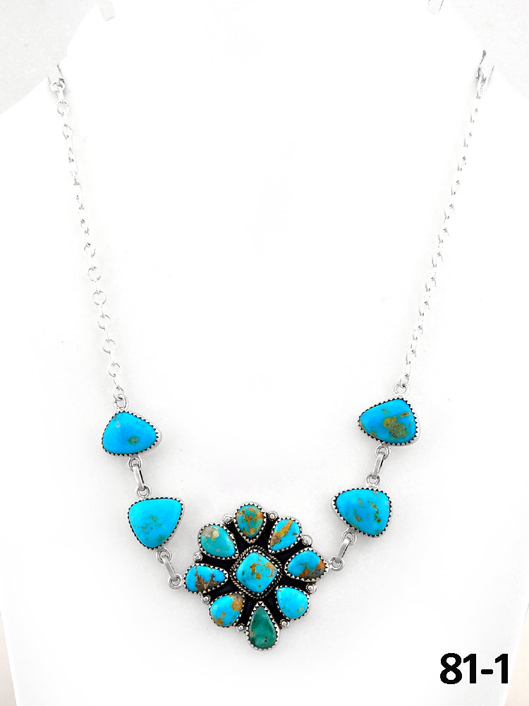 Southwest Handmade Santa Maria Turquoise & Sterling Silver Necklace