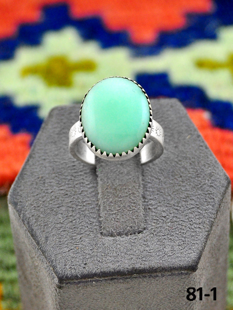 Southwest Handmade Paloma Turquoise & Sterling Silver Adjustable Ring