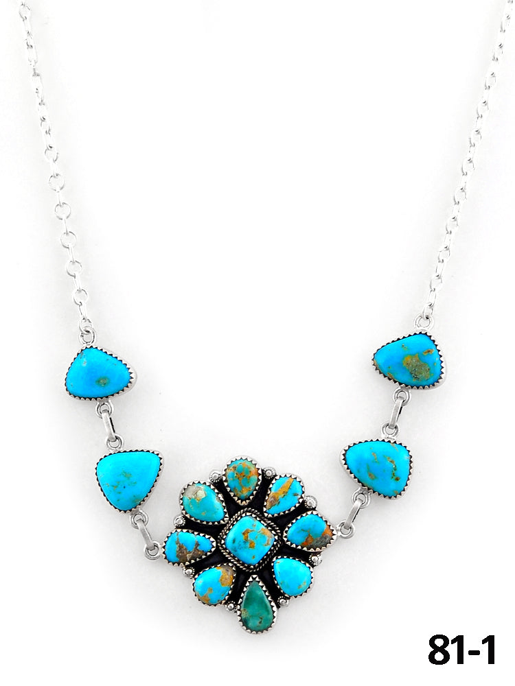 Southwest Handmade Santa Maria Turquoise & Sterling Silver Necklace