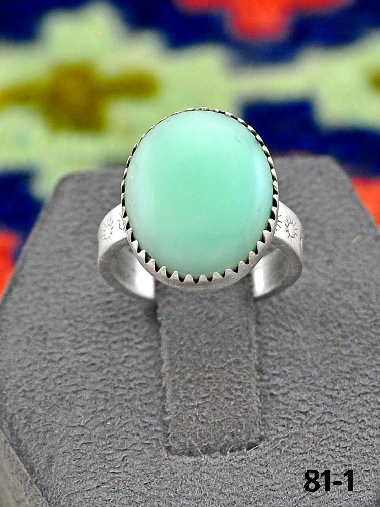 Southwest Handmade Paloma Turquoise & Sterling Silver Adjustable Ring