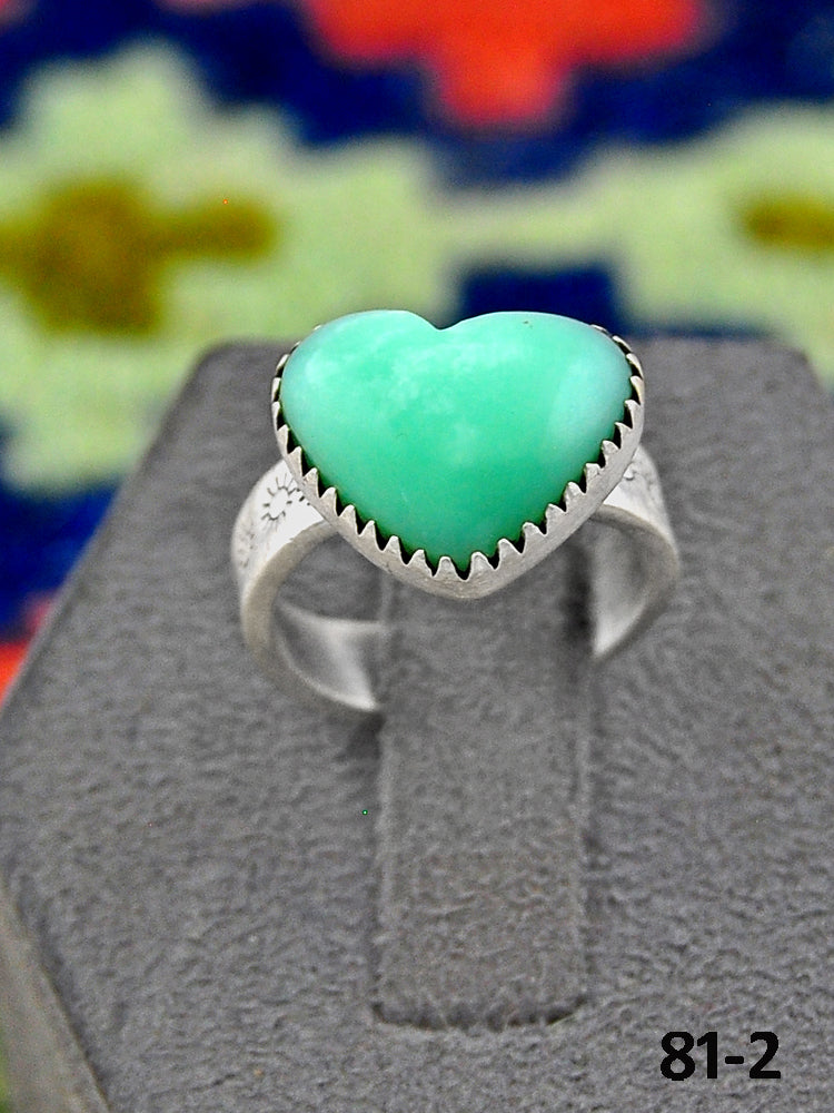 Southwest Handmade Paloma Turquoise & Sterling Silver Adjustable Ring