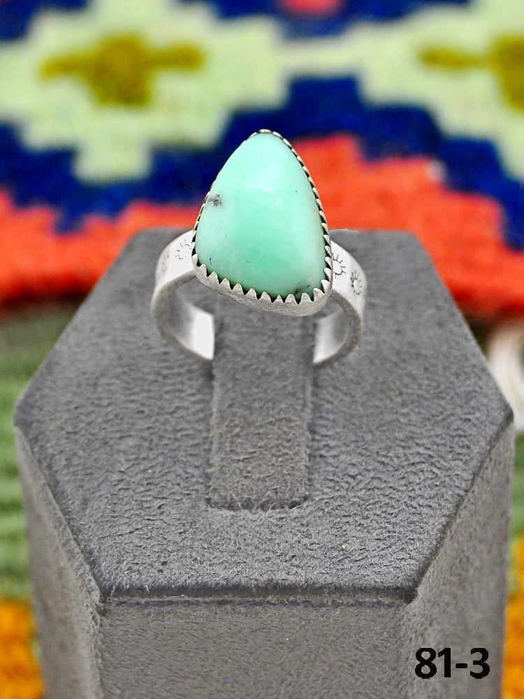 Southwest Handmade Paloma Turquoise & Sterling Silver Adjustable Ring