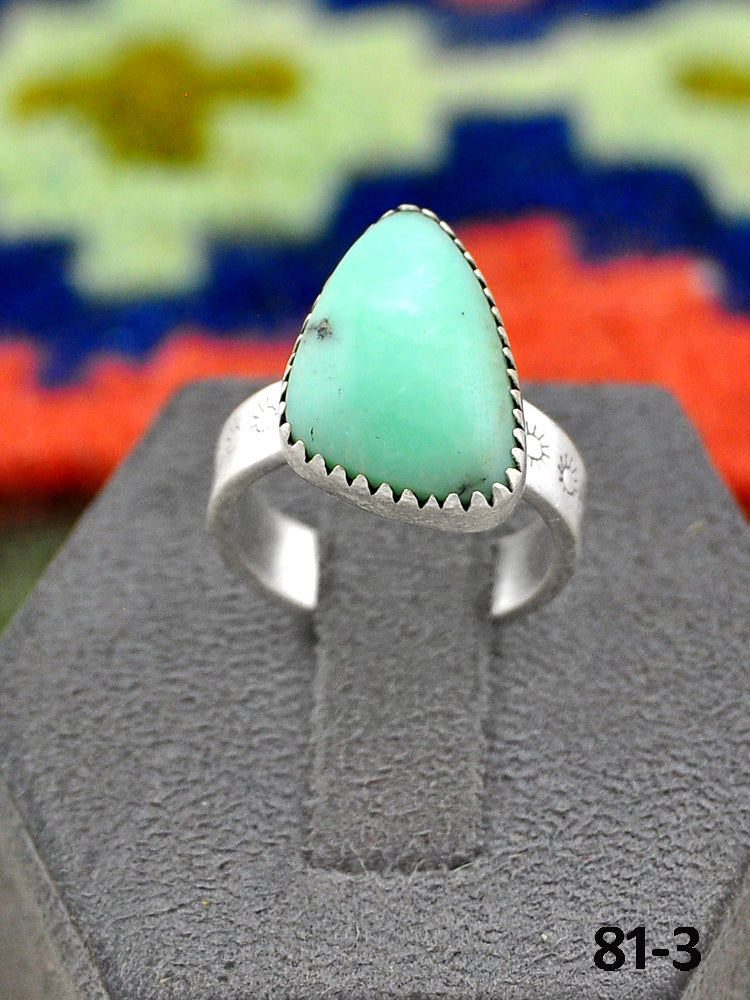 Southwest Handmade Paloma Turquoise & Sterling Silver Adjustable Ring