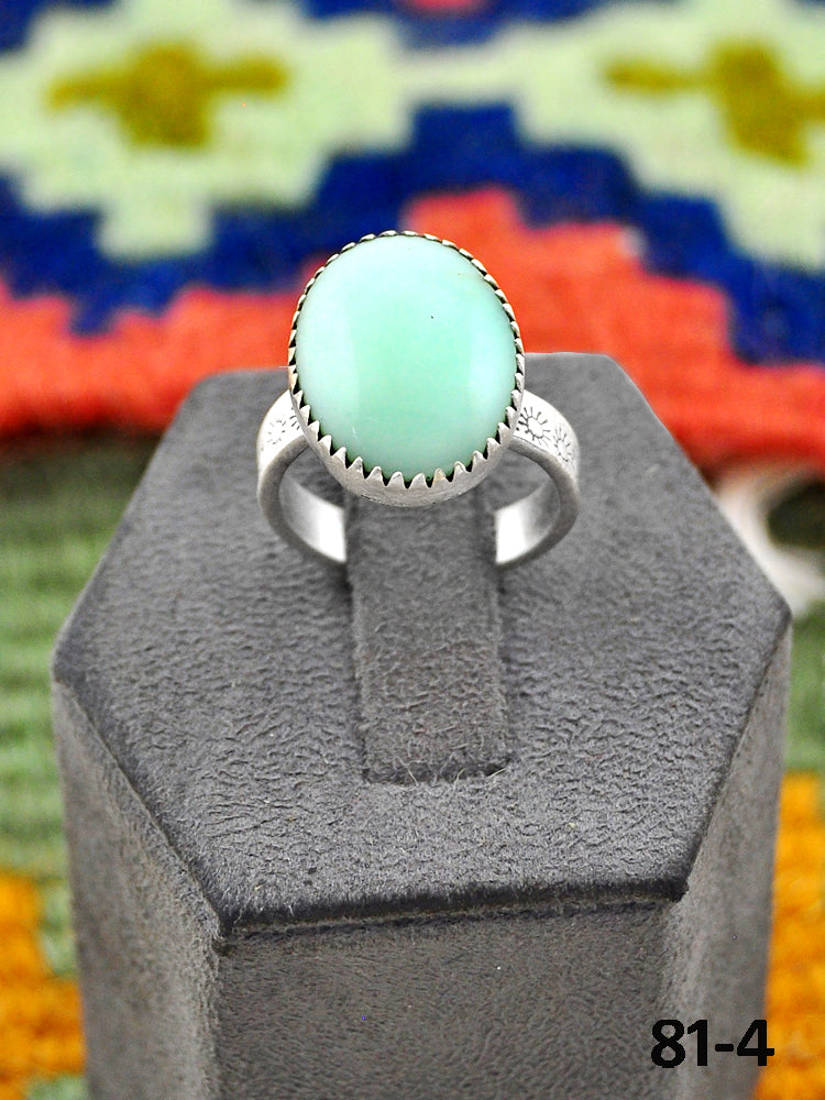 Southwest Handmade Paloma Turquoise & Sterling Silver Adjustable Ring