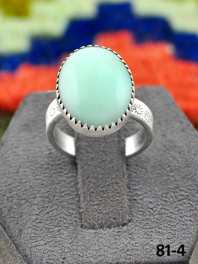 Southwest Handmade Paloma Turquoise & Sterling Silver Adjustable Ring