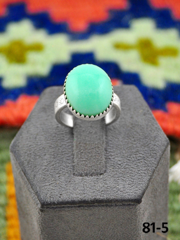 Southwest Handmade Paloma Turquoise & Sterling Silver Adjustable Ring