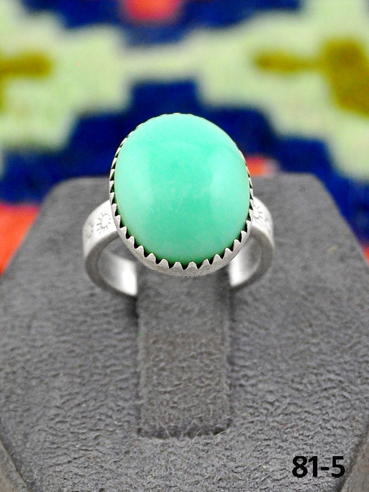 Southwest Handmade Paloma Turquoise & Sterling Silver Adjustable Ring