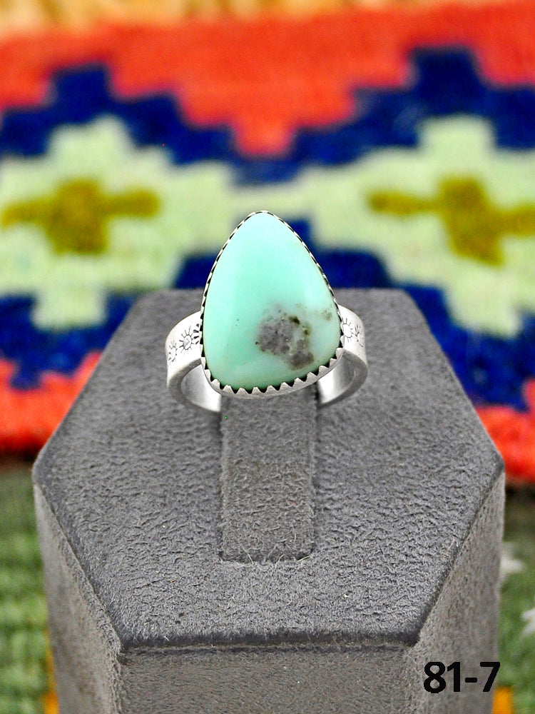 Southwest Handmade Paloma Turquoise & Sterling Silver Adjustable Ring