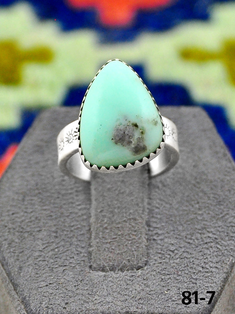 Southwest Handmade Paloma Turquoise & Sterling Silver Adjustable Ring
