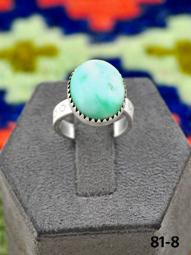 Southwest Handmade Paloma Turquoise & Sterling Silver Adjustable Ring