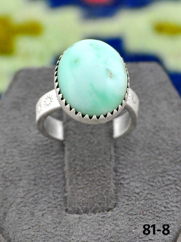 Southwest Handmade Paloma Turquoise & Sterling Silver Adjustable Ring