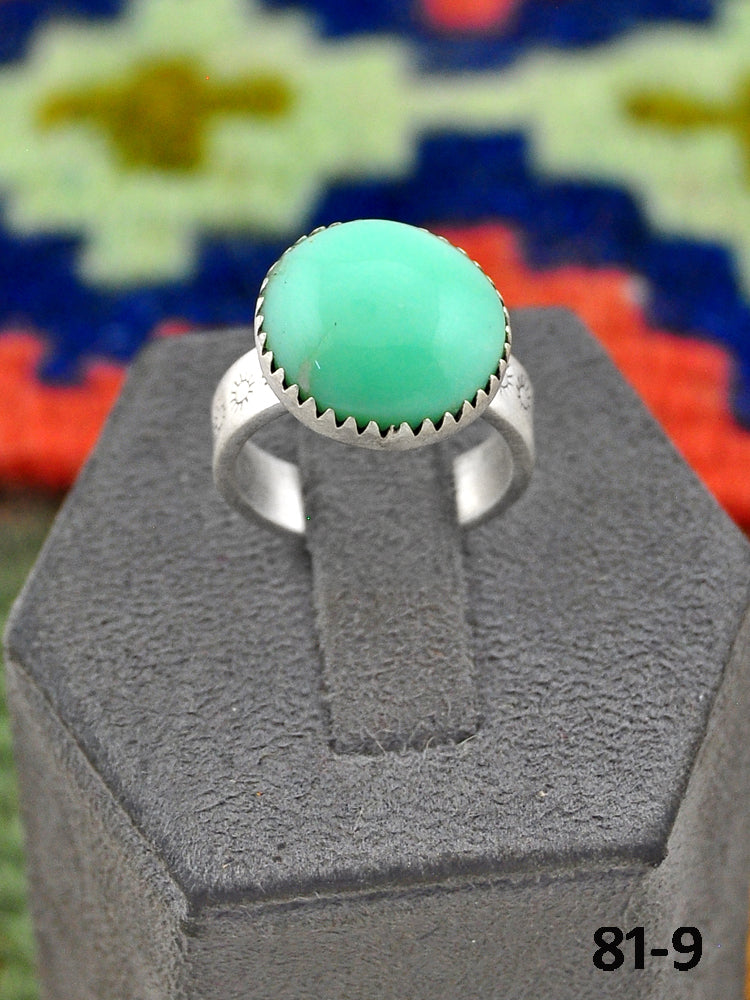 Southwest Handmade Paloma Turquoise & Sterling Silver Adjustable Ring