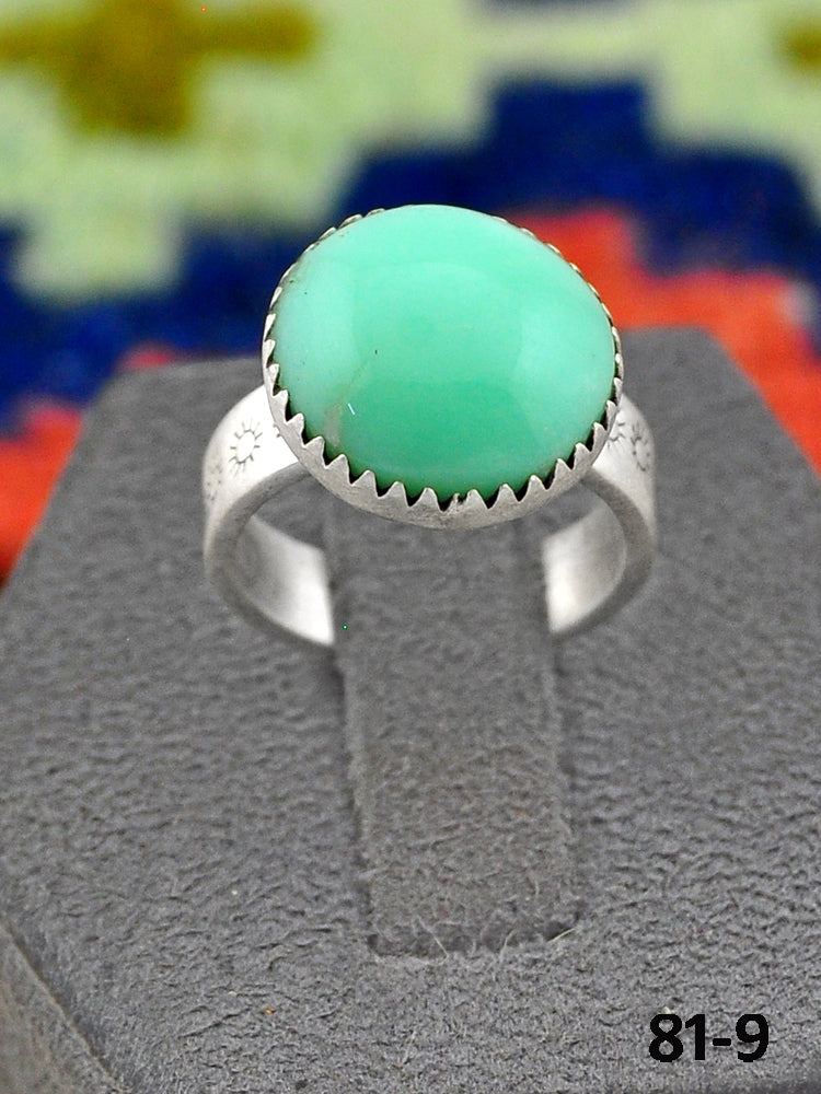 Southwest Handmade Paloma Turquoise & Sterling Silver Adjustable Ring