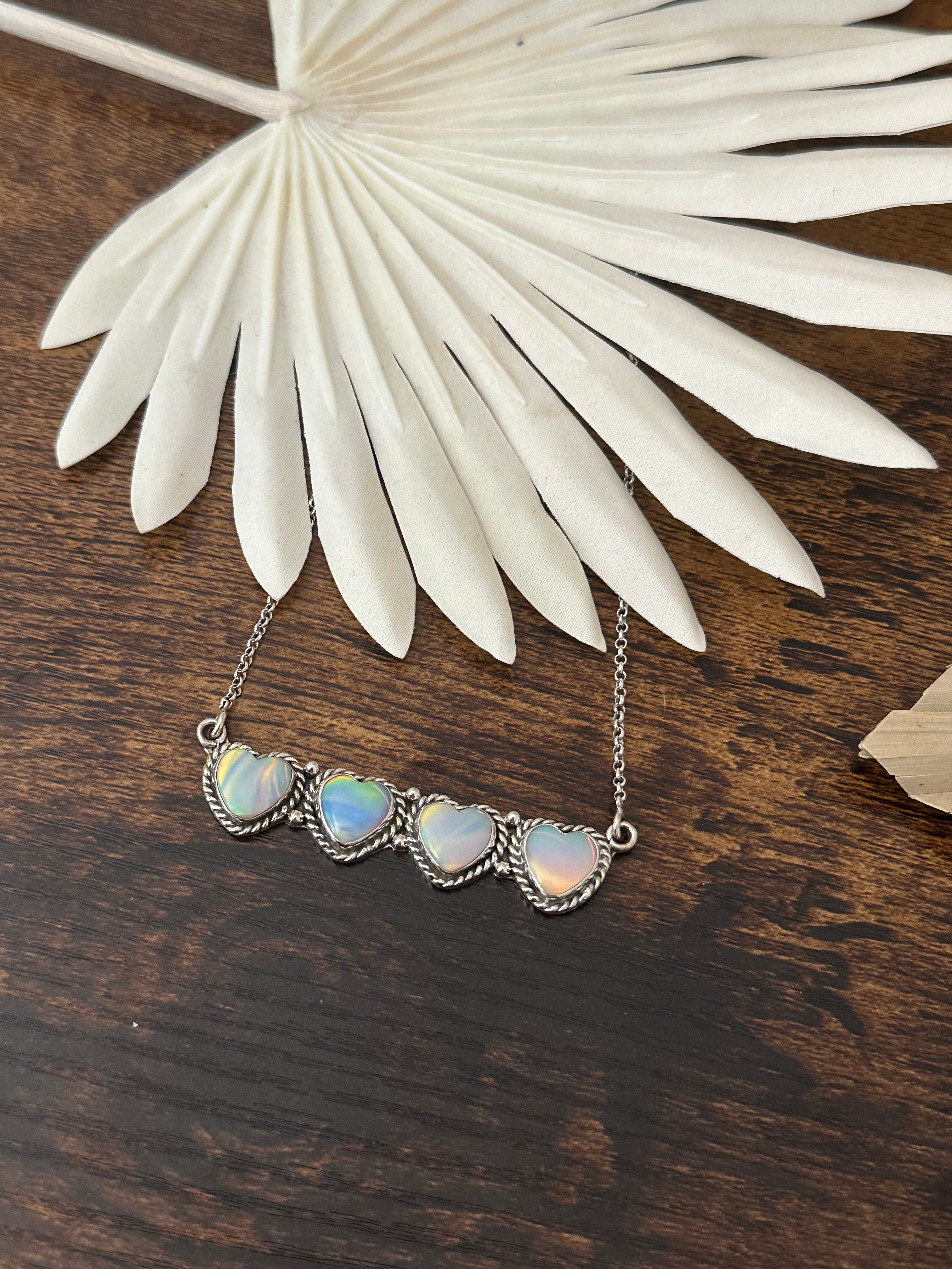 Southwest Handmade Opal & Sterling Silver Heart Necklace